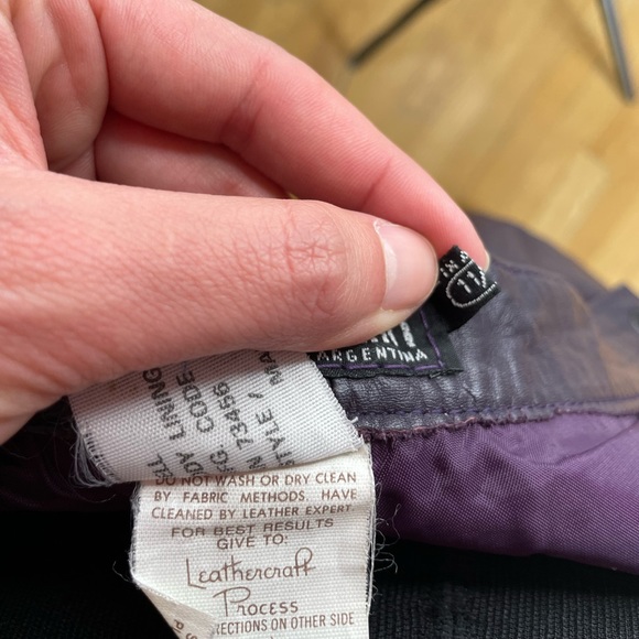 Deep Purple Leather Handmade Skirt from Argentina - Picture 6 of 11